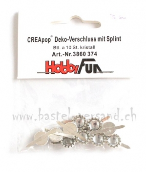 CreaPop Deko Verschluss mit Splint kristall
