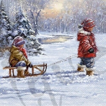 Serviette winter sleigh ride