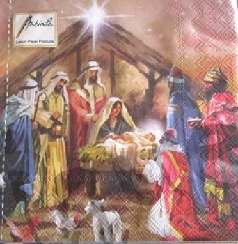 Serviette nativity collage