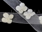 Preview: Dekoband 3,8cm ivory mit aufgesetzen Blumen