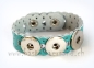 Preview: Lederarmband Herz für Click Buttons mint 24cm