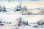 Preview: Designpapier Winterlandschaft