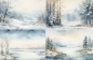 Preview: Designpapier Winterlandschaft