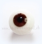 Preview: Kristallglas Puppenaugen 22mm braun mit Adern