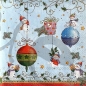 Preview: Serviette Schneemänner auf Weihnachtskugel