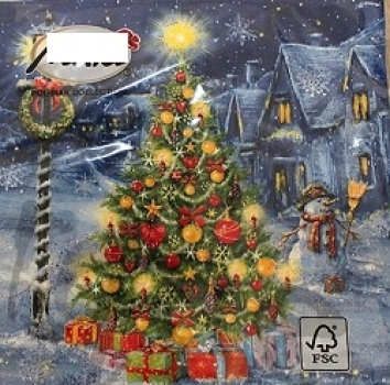 Serviette xmas eve in village