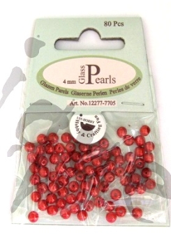 Glaswachsperle 4mm rot