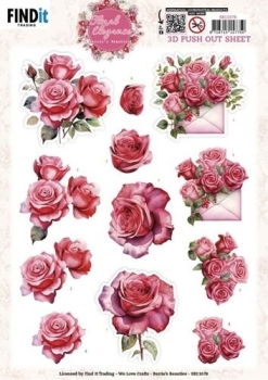 3D Stanzbogen rote Rosen
