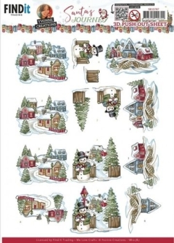 3D Stanzbogen Winterdorf