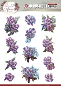 3D Stanzbogen Purple Flowers