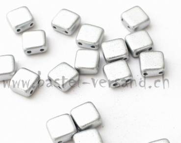 2-hole square 6mm Deluxes silberfarbig