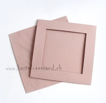 Dreifachkarte mit Couvert altrosa