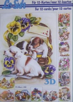 3D Schnittbogen Buch A5 Hunde