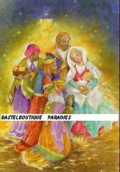 Preview: 3D Schnittbogen Heilige Familie und die drei Könige