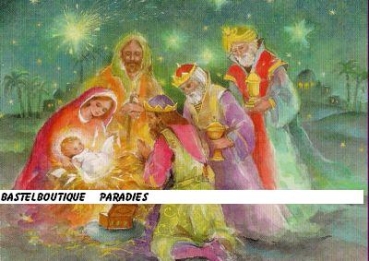 Preview: 3D Schnittbogen Heilige Familie und die drei Könige