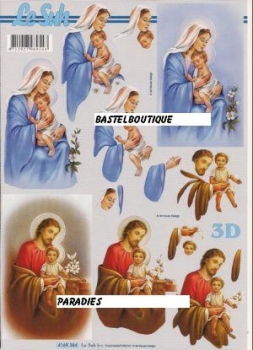 3D Schnittbogen Maria / Josef mit Kind