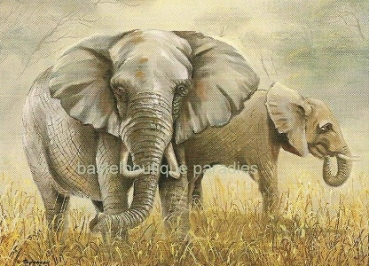 Preview: 3D Schnittbogen Elefant und Zebra