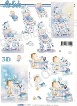 3D Schnittbogen Giraffe und Badewanne