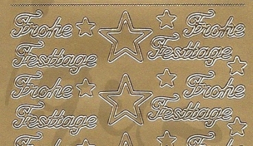 Preview: Sticker Frohe Festtage (452) gold