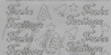 Preview: Sticker Frohe Festtage (458) silber