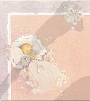 Preview: 3D Schnittbogen Baby im Taufkleid