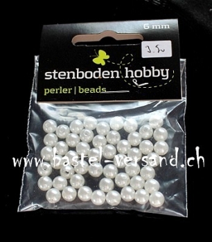 Wachsperle 6mm weiss (Stenboden)