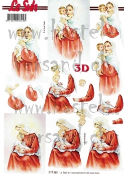 3D Schnittbogen Mutter mit Kind