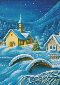 Preview: 3D Schnittbogen Dorf im Winter