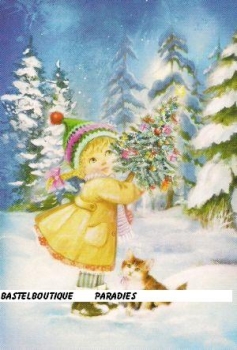 Preview: 3D Schnittbogen Kinder im Schnee