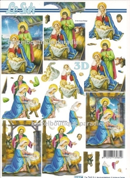 3D Schnittbogen Weihnachtskrippe