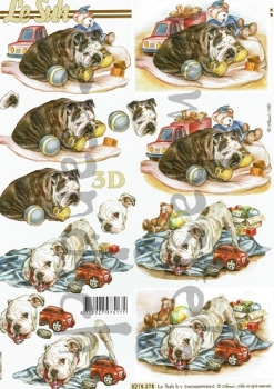 3D Schnittbogen Welpe mit Spielzeug