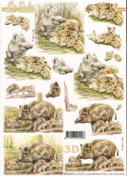 3D Schnittbogen Wildschweine