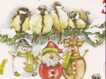 Preview: 3D Schnittbogen Vögel auf Tannenast