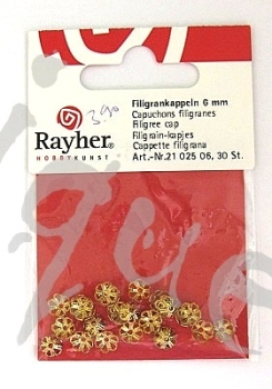 Perlkappe 6mm goldfarbig