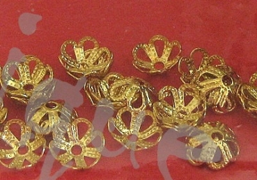 Preview: Perlkappe 6mm goldfarbig