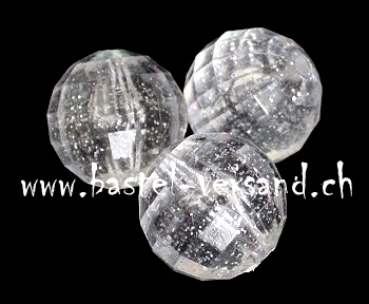 Acrybello Facetten Kugel transparent mit Glitter