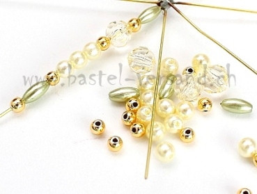 Bastelpackung Perlenstern 26 hellgelb/grün