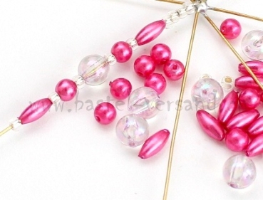 Bastelpackung Perlenstern 5 pink