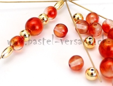 Bastelpackung Perlenstern mit Glasperlen orange