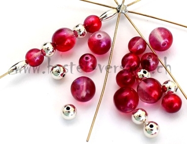 Bastelpackung Perlenstern mit Glasperlen rot