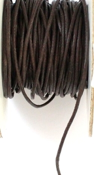 Baumwollkordel 1mm gewachst dunkelbraun