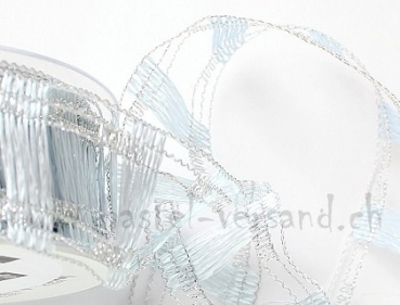 Preview: Dekoband 4cm "Gitter" hellblau