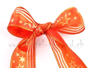Dekoband 4cm orange "Sterne"