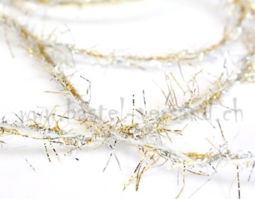 Dekoband Fransen gold-silber-weiss