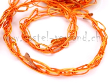 Dekoband orange mit Perlmutt