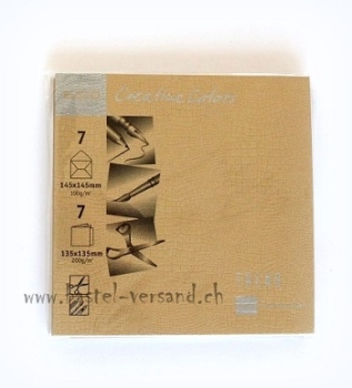 Doppelkarte walnut mit Couvert und Einlageblatt