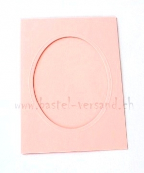 Doppelkarte A6 (Ausschnitt oval) rosa mit Couvert