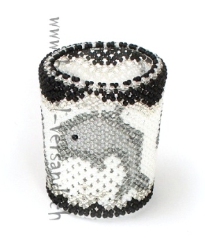 Wattestäbliglas Delfin schwarz