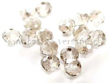 Glasfacetten Rondellen 6mm rauch