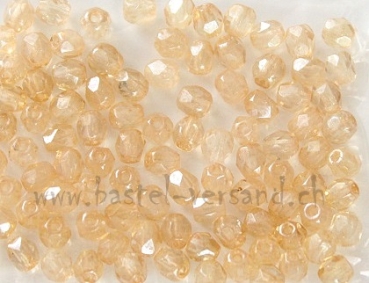 Glasfacettenperle 4mm honig